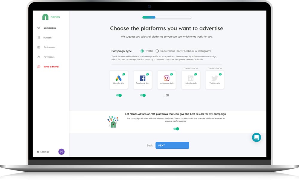 Nanos AI campaign type
